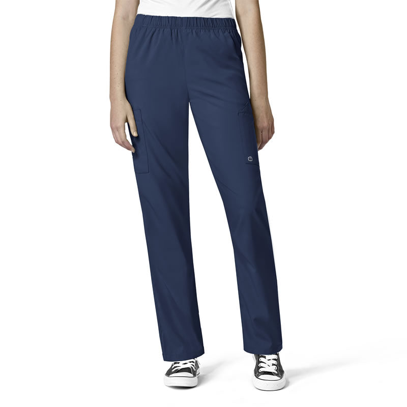 W123 5855 Unisex Multi-Cargo Scrub Pants Navy Model Image Front | Wink