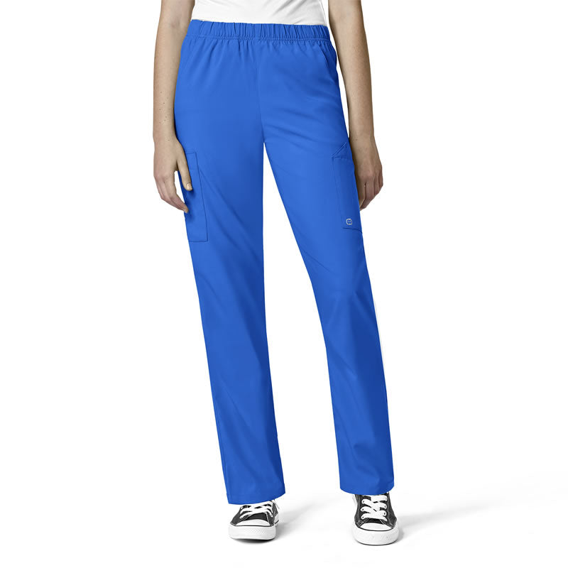 W123 5855 Unisex Multi-Cargo Scrub Pants Royal Model Image Front | Wink