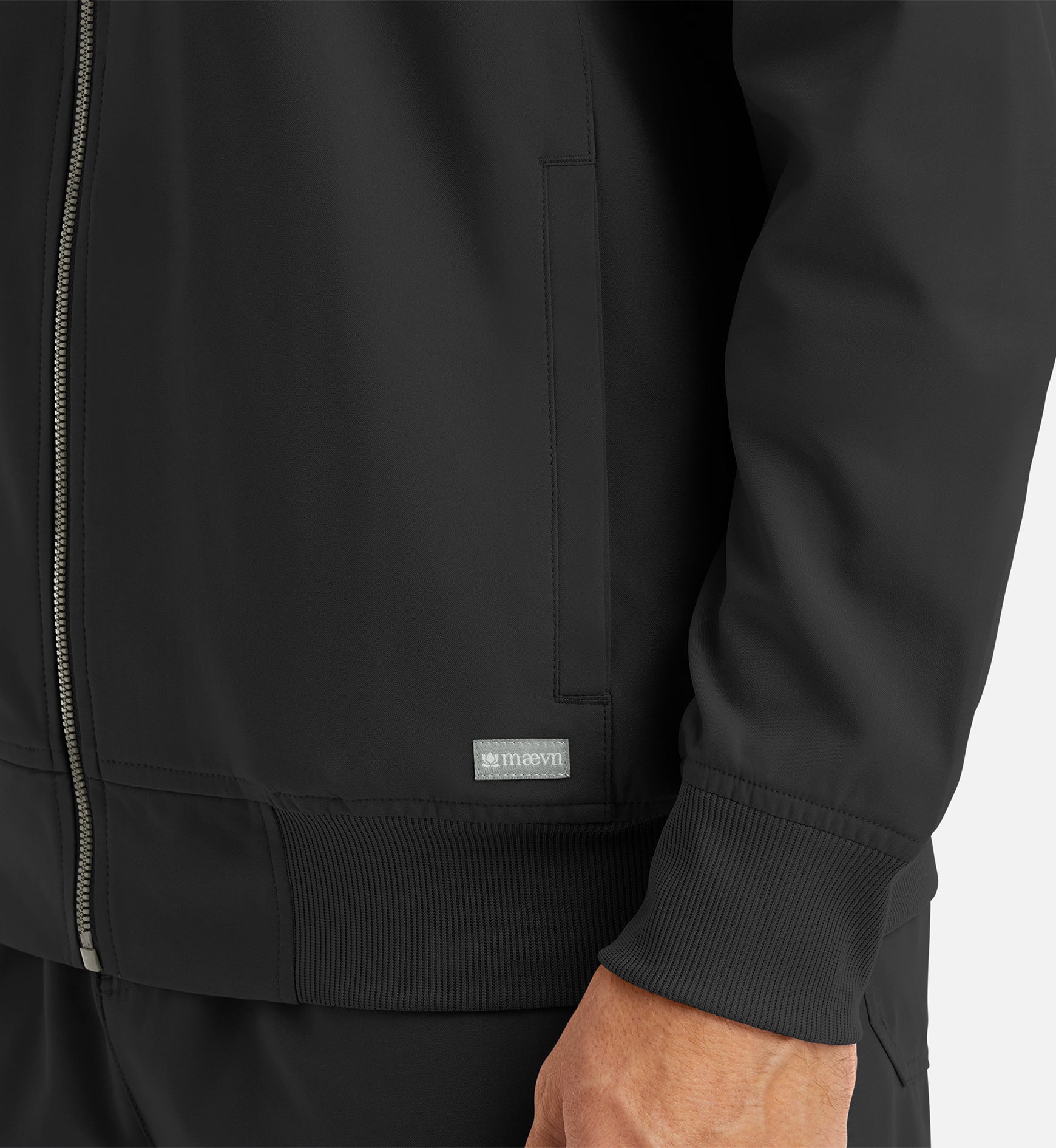 Momentum 5861 Mens Full Zip Bomber Jacket Black