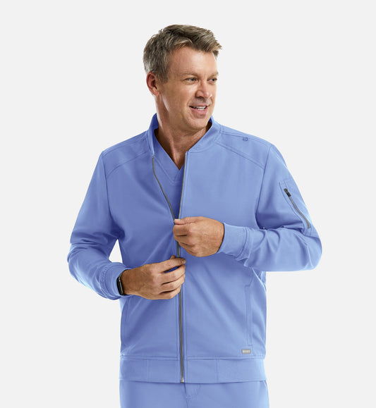 Cleveland Clinic Momentum 5861 Men's Full Zip Bomber Jacket Ceil Blue