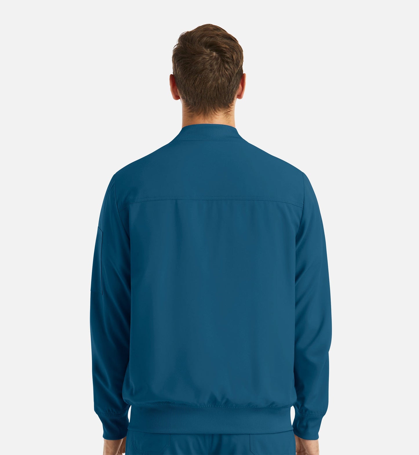 Cleveland Clinic Momentum 5861 Men's Full Zip Bomber Jacket Caribbean Blue
