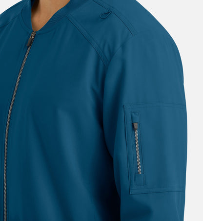 Cleveland Clinic Momentum 5861 Men's Full Zip Bomber Jacket Caribbean Blue