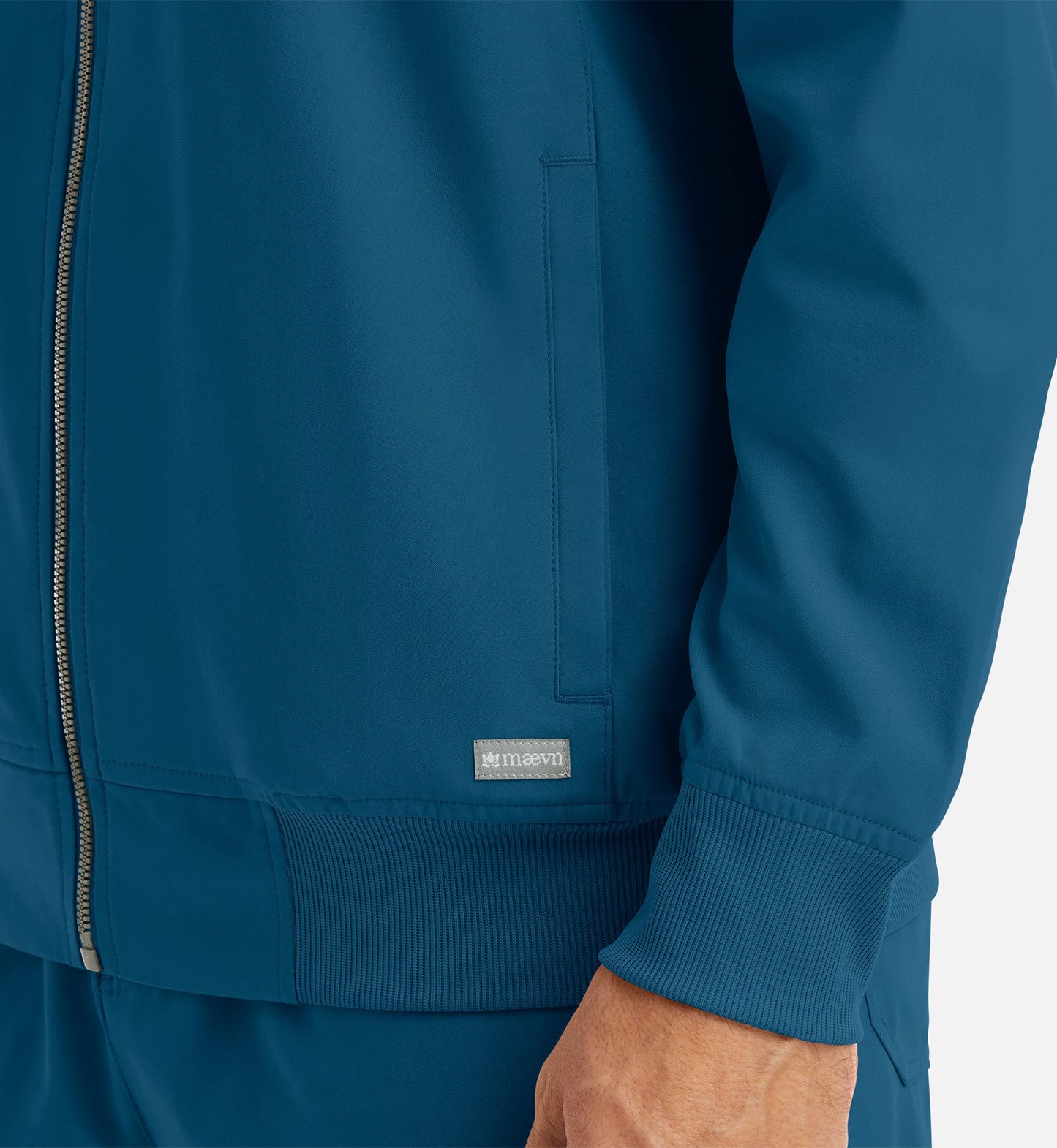 Cleveland Clinic Momentum 5861 Men's Full Zip Bomber Jacket Caribbean Blue