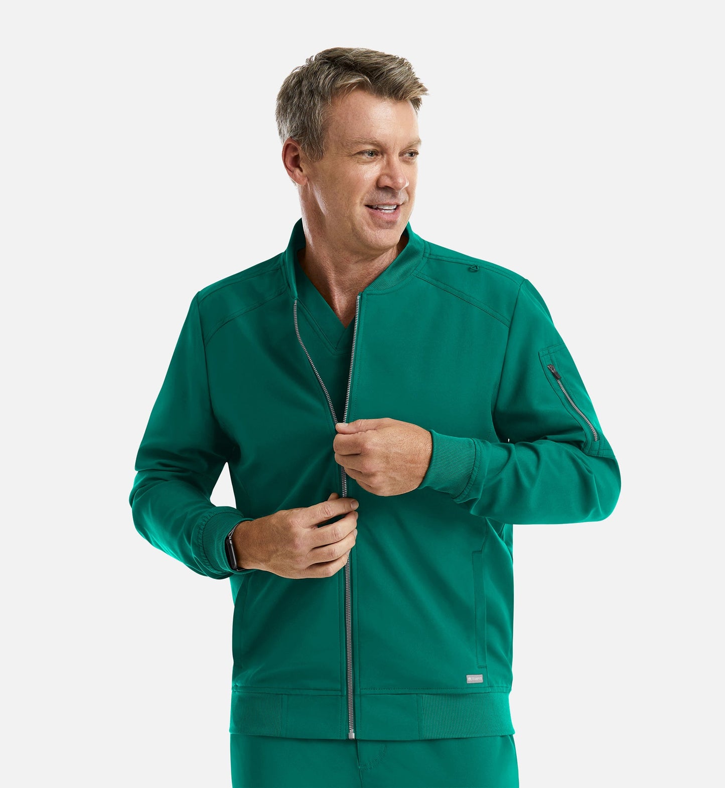 Cleveland Clinic Momentum 5861 Men's Full Zip Bomber Jacket Hunter
