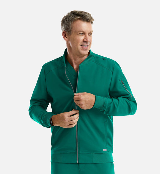 Cleveland Clinic Momentum 5861 Men's Full Zip Bomber Jacket Hunter