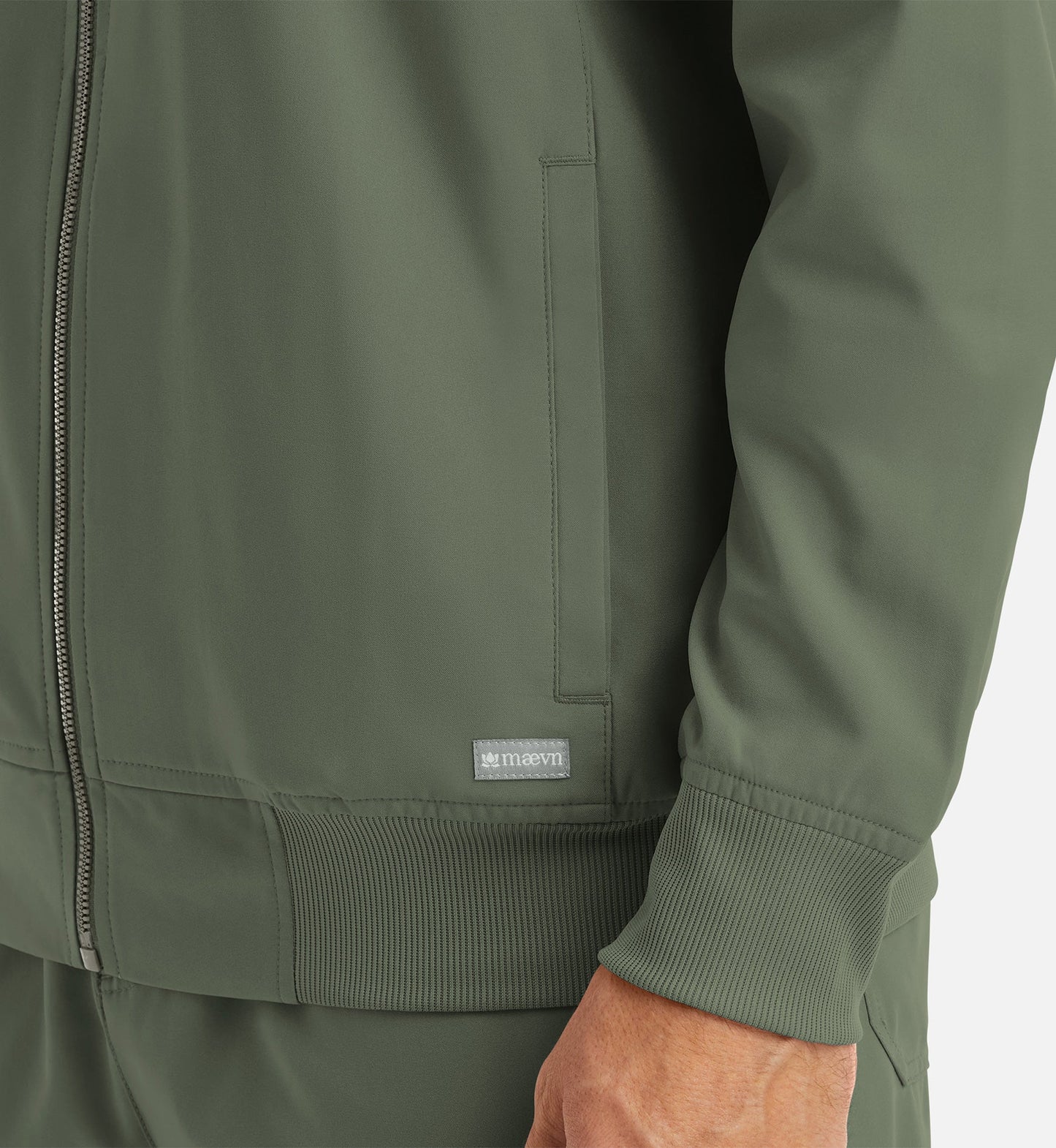 Cleveland Clinic Momentum 5861 Men's Full Zip Bomber Jacket Olive