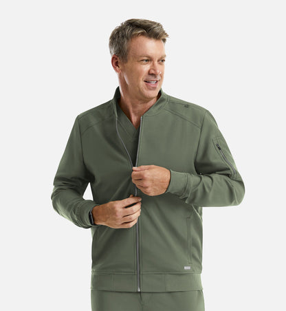 Cleveland Clinic Momentum 5861 Men's Full Zip Bomber Jacket Olive