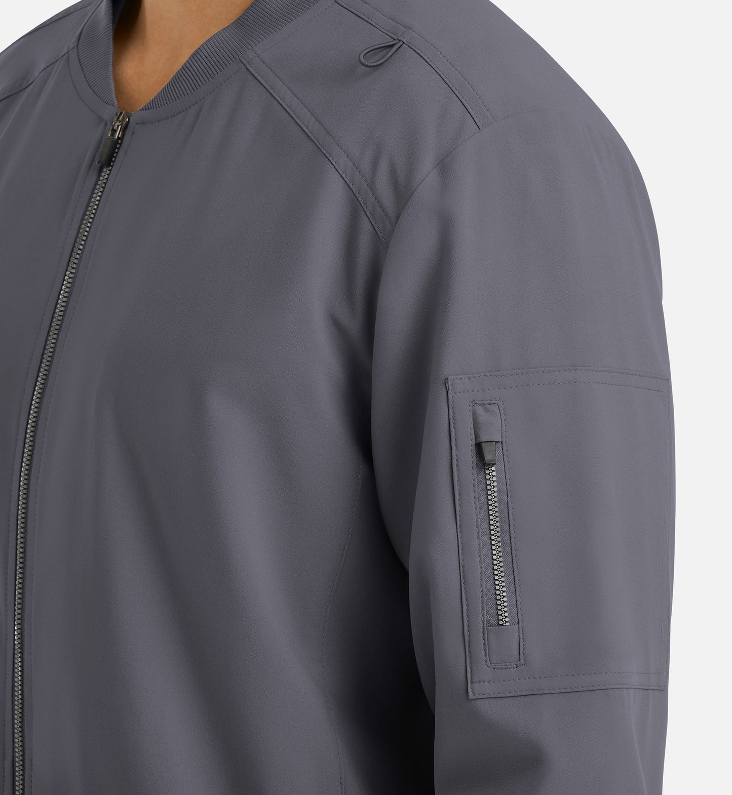 Cleveland Clinic Momentum 5861 Men's Full Zip Bomber Jacket Pewter