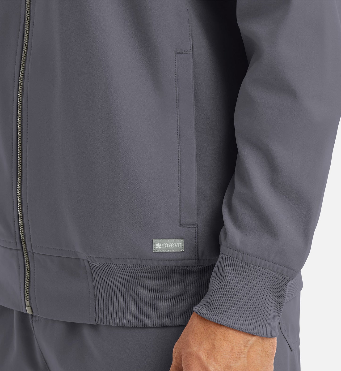 Cleveland Clinic Momentum 5861 Men's Full Zip Bomber Jacket Pewter