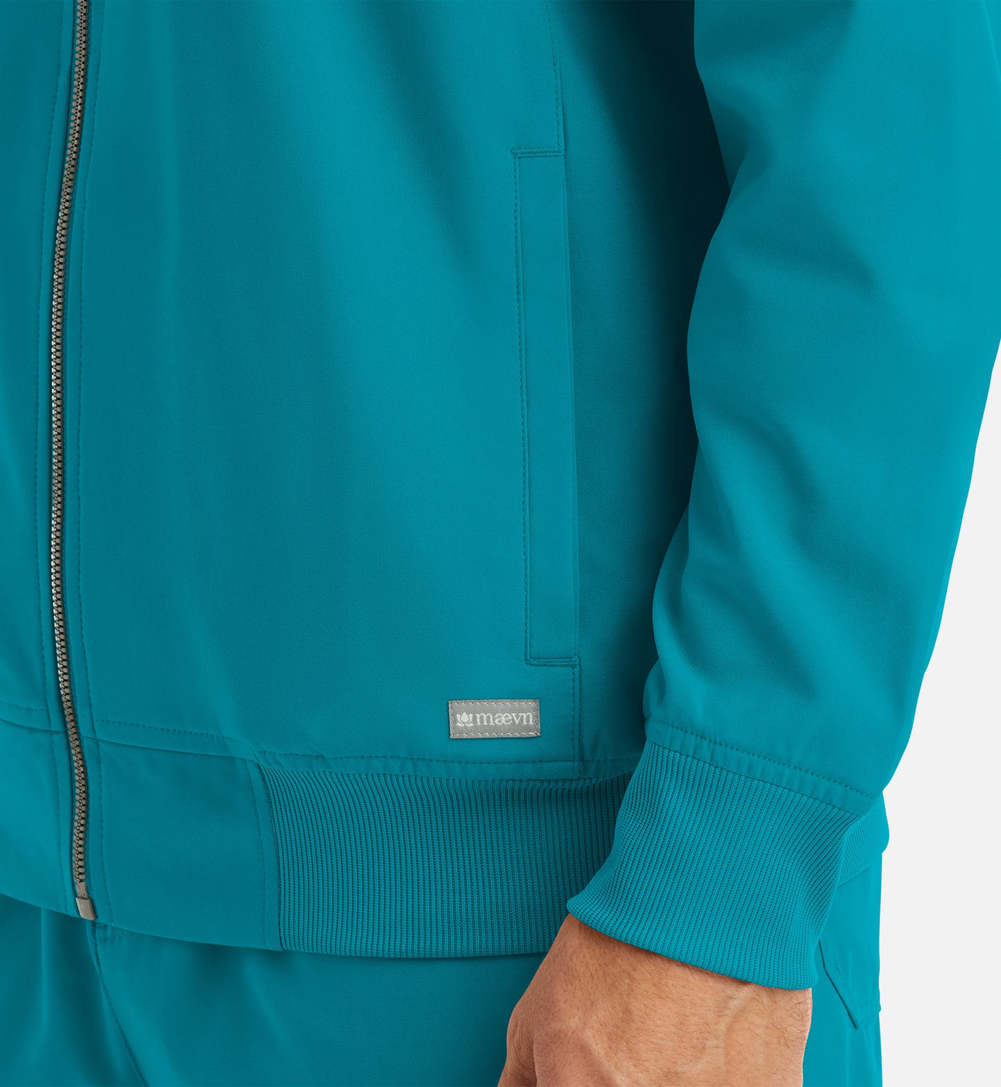 Momentum 5861 Mens Full Zip Bomber Jacket Teal