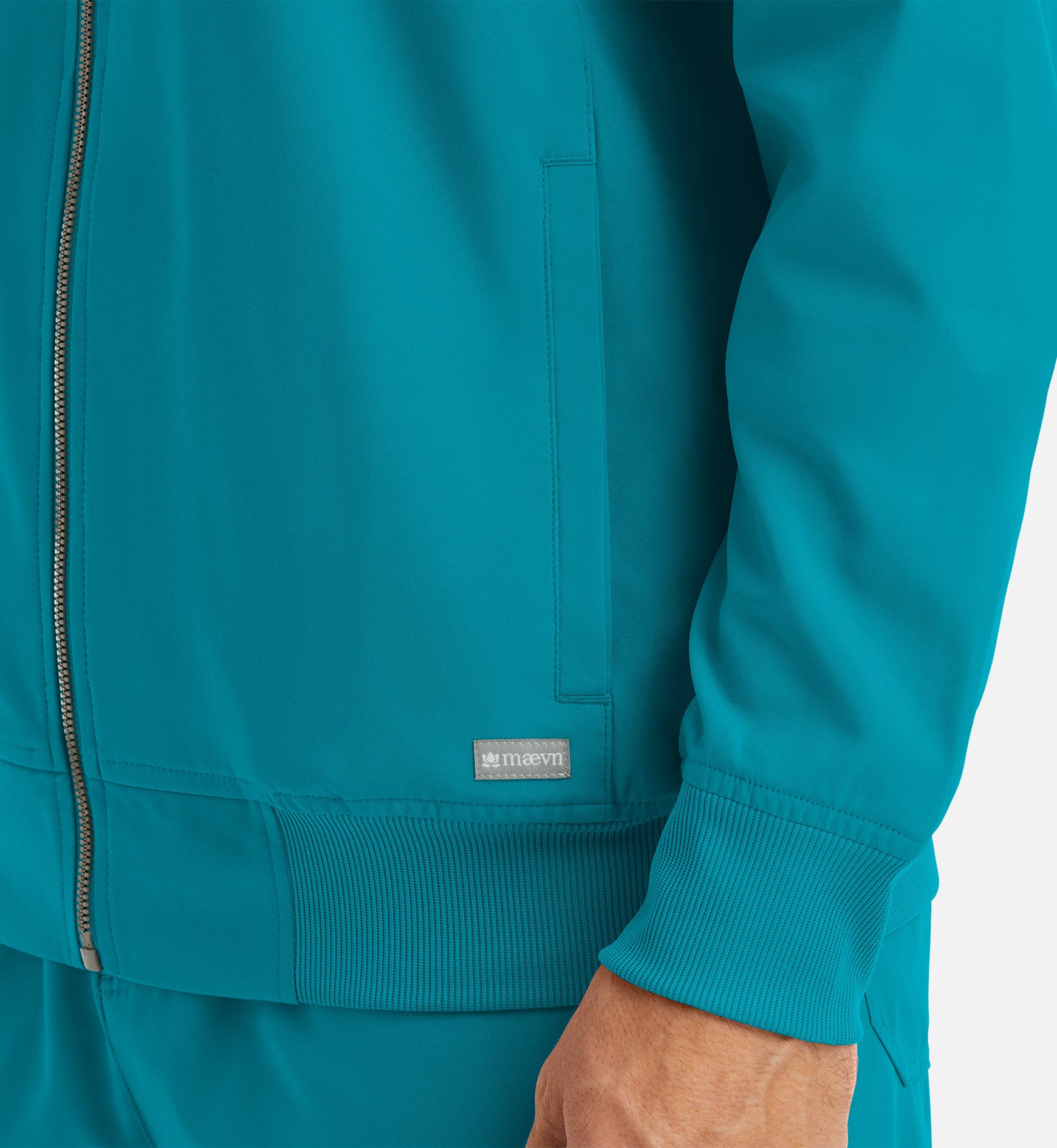 Momentum 5861 Mens Full Zip Bomber Jacket Teal