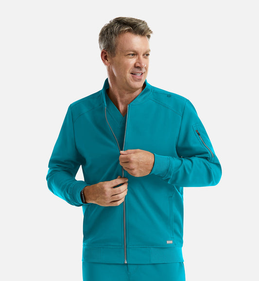 Cleveland Clinic Momentum 5861 Men's Full Zip Bomber Jacket Teal