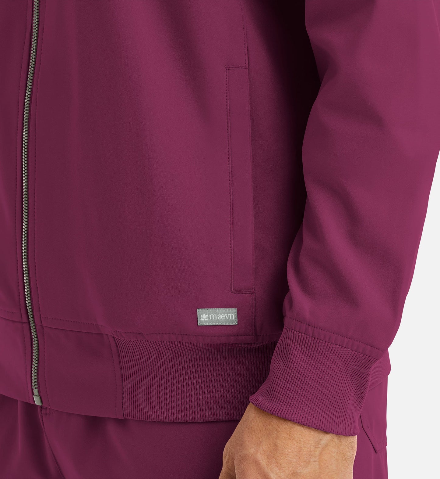 Cleveland Clinic Momentum 5861 Men's Full Zip Bomber Jacket Wine