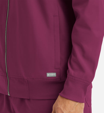 Cleveland Clinic Momentum 5861 Men's Full Zip Bomber Jacket Wine