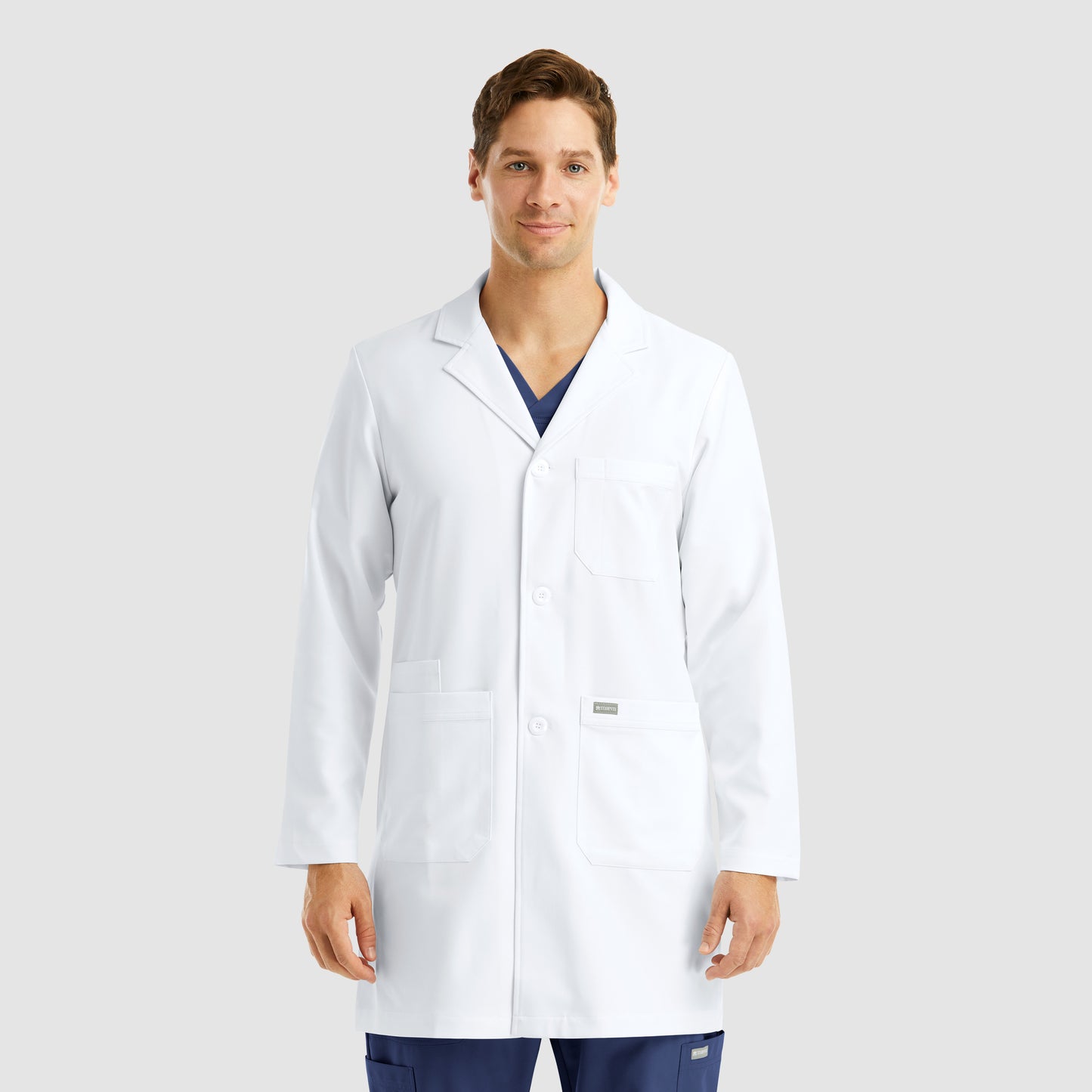 Momentum Lab Coats 5872 Men’s Mid Length Lab Coat White