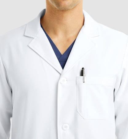Cleveland Clinic Momentum Lab Coats 5872 Men's Mid Length Lab Coat White