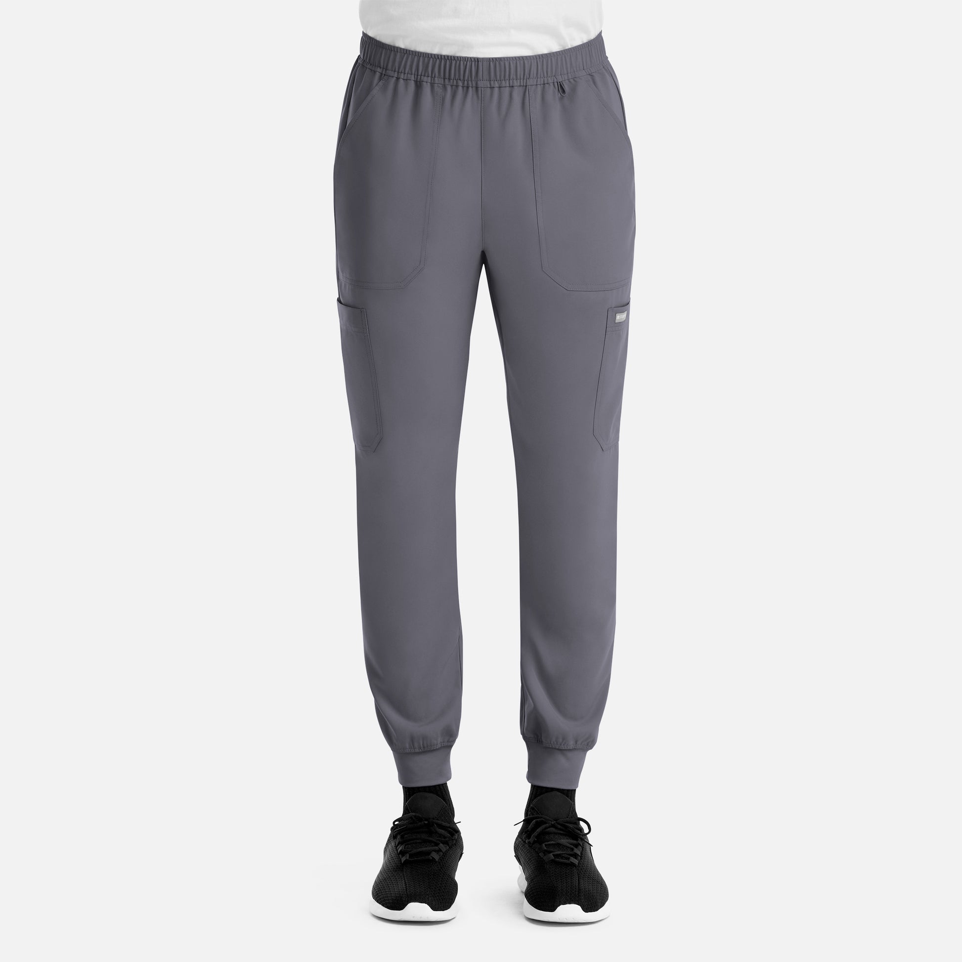 Momentum 5892 Men’s Full Elastic Jogger  Short Pewter