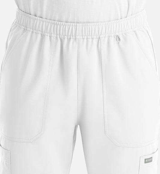 Momentum 5892 Men’s Full Elastic Jogger  Short White