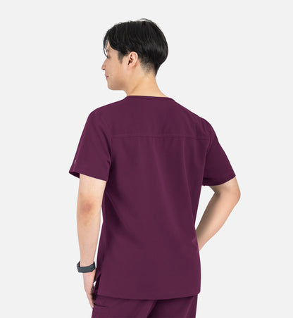 Matrix Pro Men's 5901 Men's Contrast Piping Tuckable V-Neck Top Wine