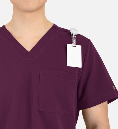 Matrix Pro Men's 5901 Men's Contrast Piping Tuckable V-Neck Top Wine
