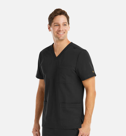 Matrix Pro Mens 5902 Men’s 3 Pocket V-Neck Top Black