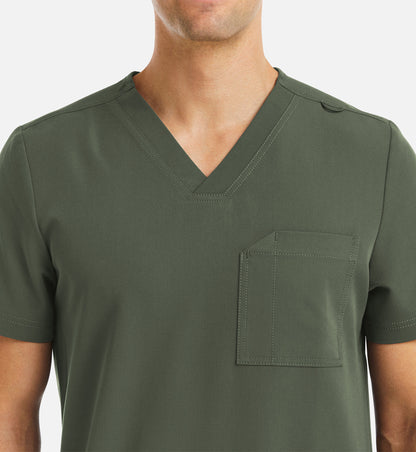 Matrix Pro Men's 5902 Men's 3 Pocket V-Neck Top Olive