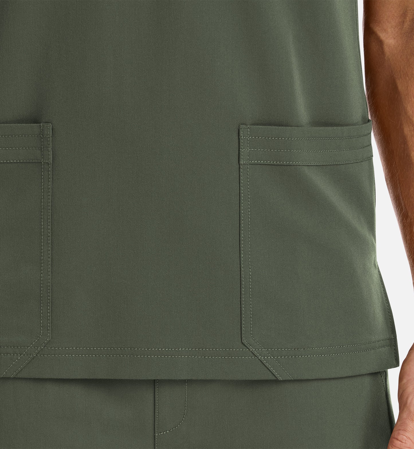 Matrix Pro Men's 5902 Men's 3 Pocket V-Neck Top Olive