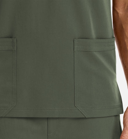 Matrix Pro Men's 5902 Men's 3 Pocket V-Neck Top Olive