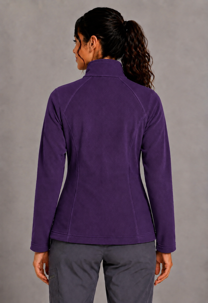 Perfect Fleece 6055 Women's 2 Pocket Bonded Fleece Full Zip Jacket Grape