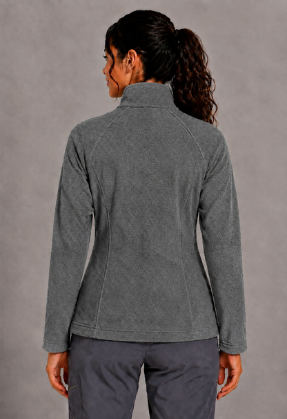 Perfect Fleece 6055 Women's 2 Pocket Bonded Fleece Full Zip Jacket Heather Grey