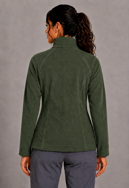 Perfect Fleece 6055 Women's 2 Pocket Bonded Fleece Full Zip Jacket Hunter