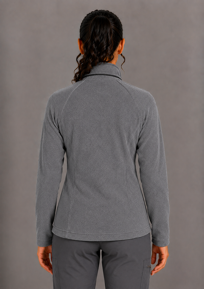 Perfect Fleece 6055 Women's 2 Pocket Bonded Fleece Full Zip Jacket Pewter