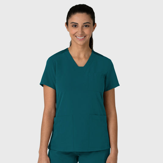 Nova 6132 Flex-n-Reach V-Neck Scrub Top Caribbean Model Image Front | Wink