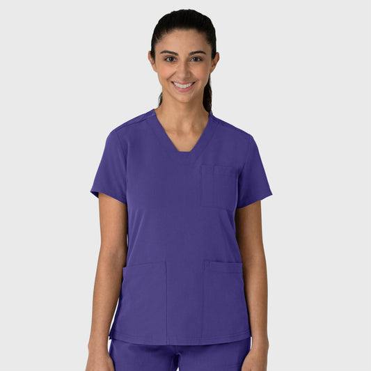 Nova 6132 Flex-n-Reach V-Neck Scrub Top Grape Model Image Front | Wink