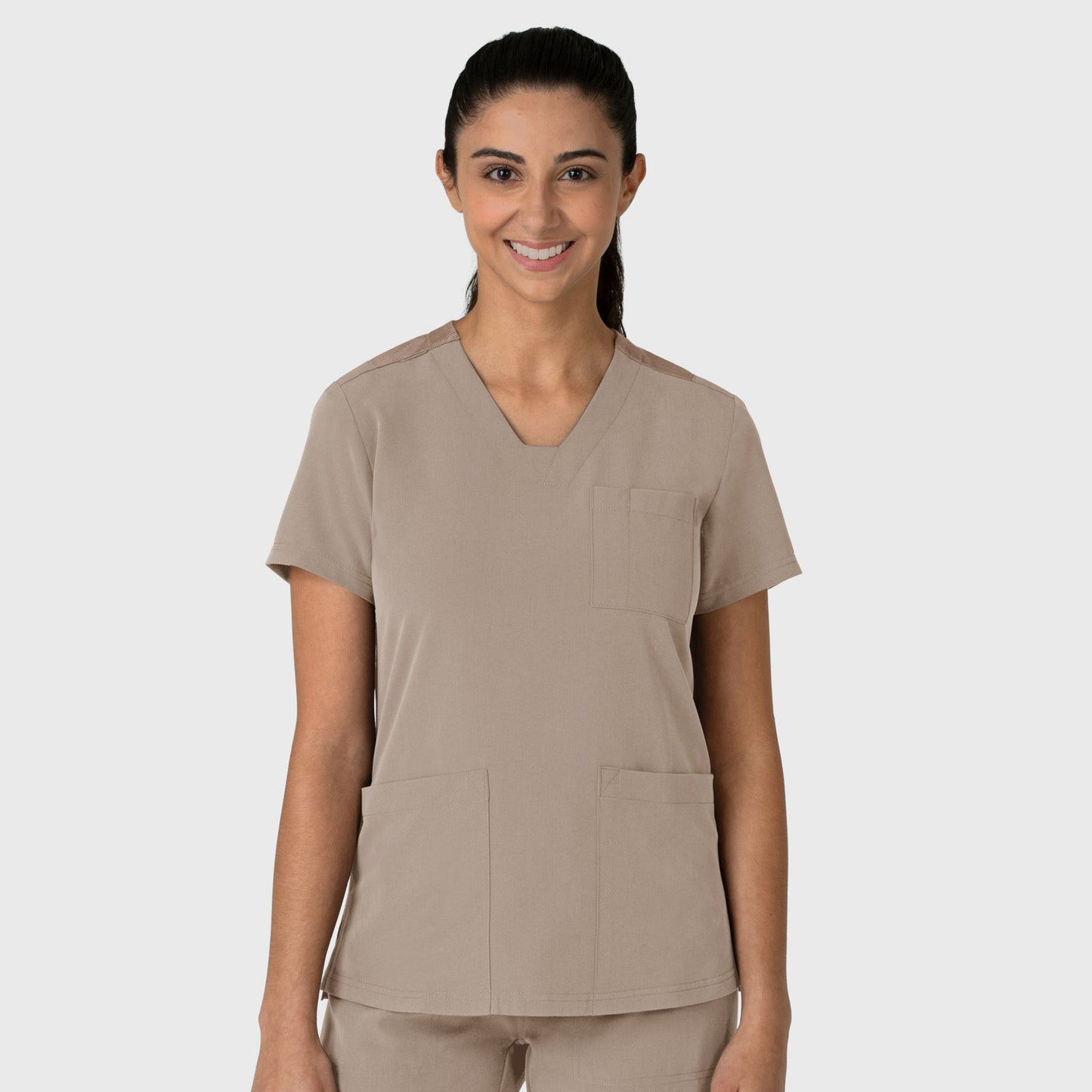 Nova 6132 Flex-n-Reach V-Neck Scrub Top Haze Model Image Front | Wink