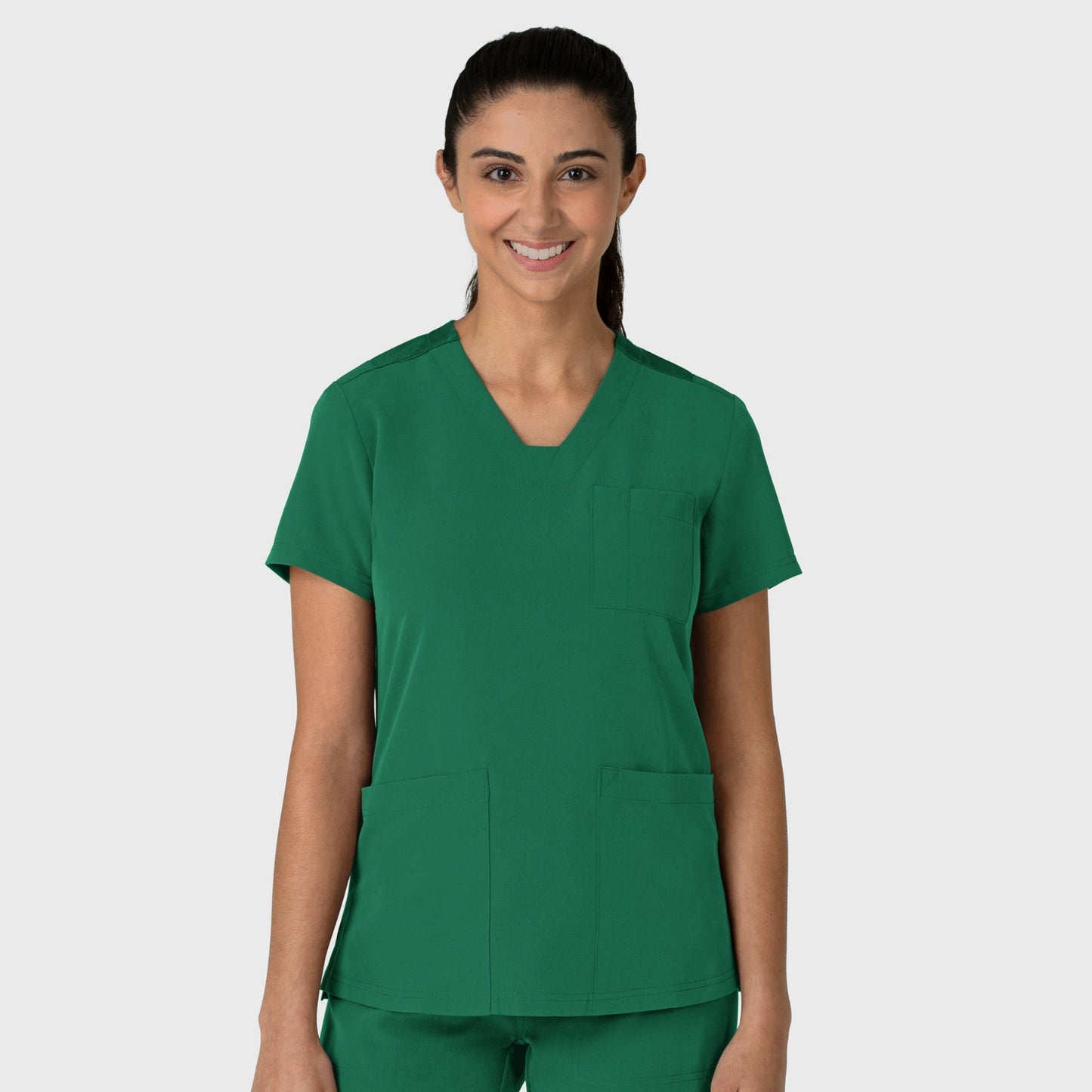 Nova 6132 Flex-n-Reach V-Neck Scrub Top Hunter Model Image Front | Wink