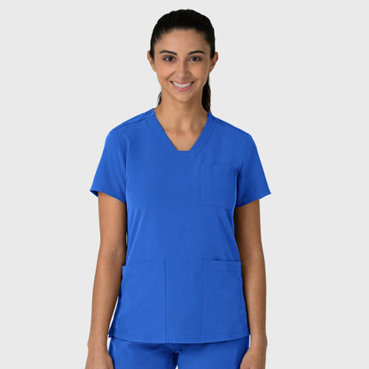 Nova 6132 Flex-n-Reach V-Neck Scrub Top Royal Model Image Front | Wink