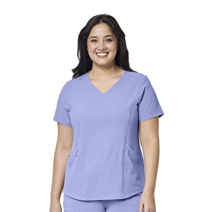 RENEW 6134 V-Neck Scrub Top Ceil Blue Model Image Front | Wink