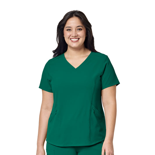 RENEW 6134 V-Neck Scrub Top Hunter Model Image Front | Wink