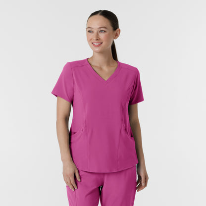 RENEW 6134 V-Neck Scrub Top Raspberry Model Image Front | Wink