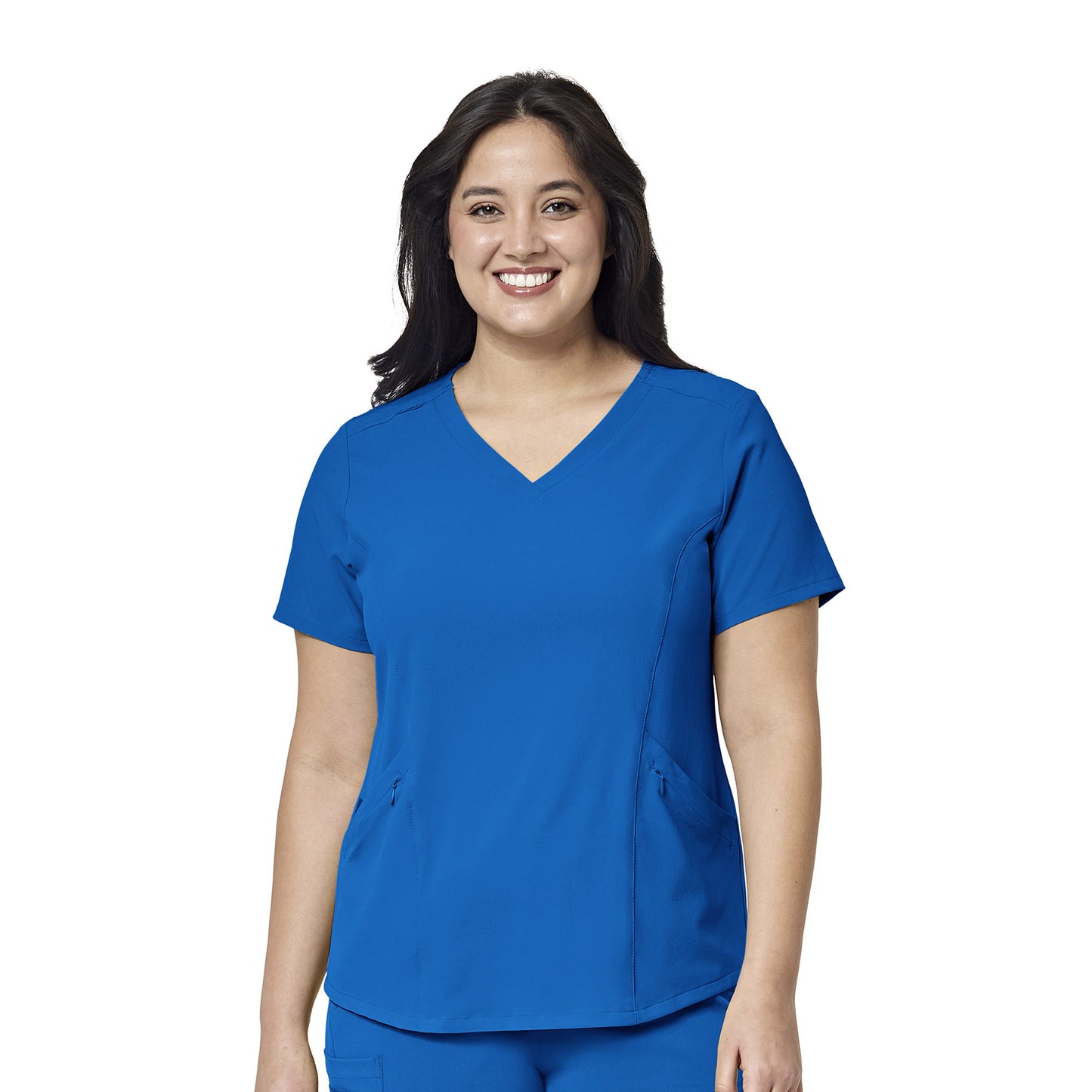 RENEW 6134 V-Neck Scrub Top Royal Model Image Front | Wink