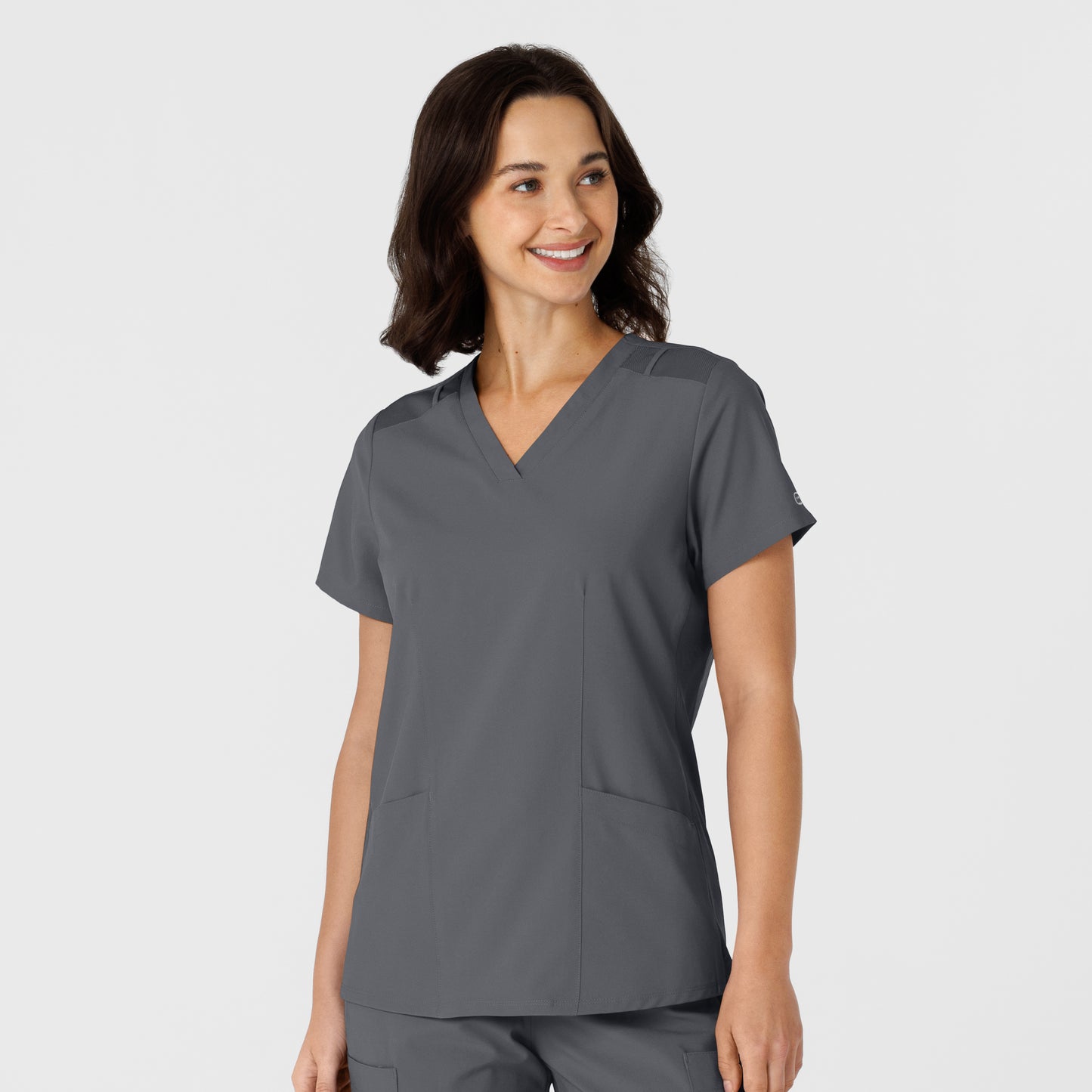 W123 6145 Flex-n-Reach Side Panel V-Neck Scrub Top