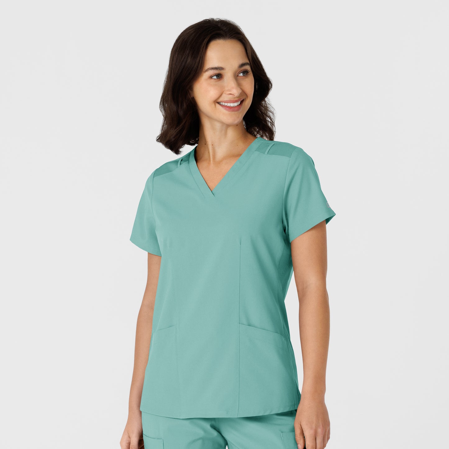 W123 6145 Flex-n-Reach Side Panel V-Neck Scrub Top