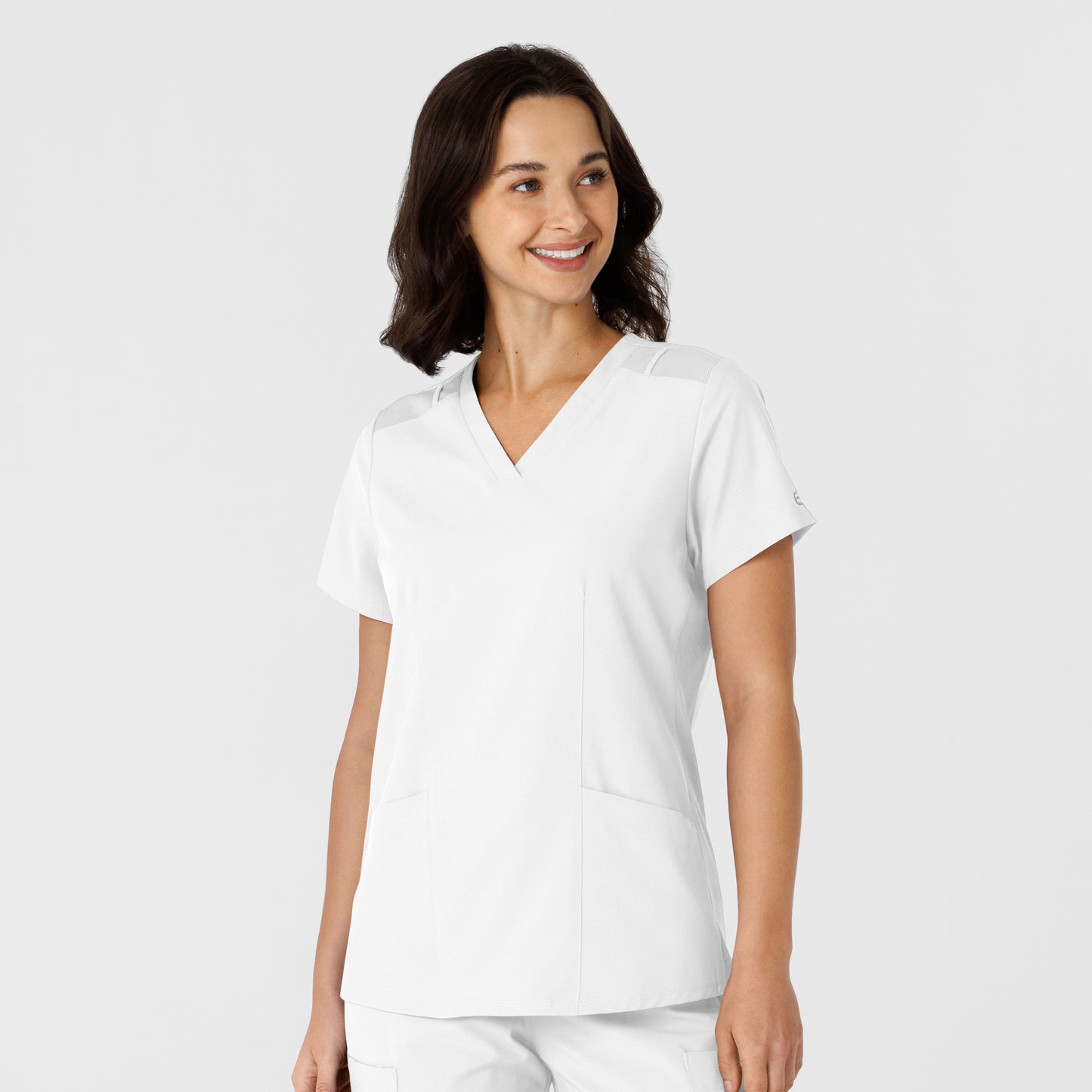 W123 6145 Flex-n-Reach Side Panel V-Neck Scrub Top