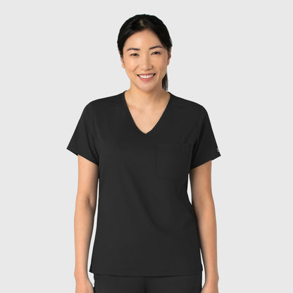 Boundless 6151 Tuck-In Scrub Top Black Model Image Front | Wink