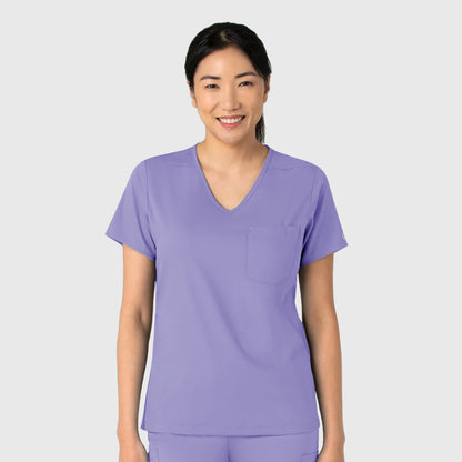 Boundless 6151 Tuck-In Scrub Top Iris Purple Model Image Front | Wink