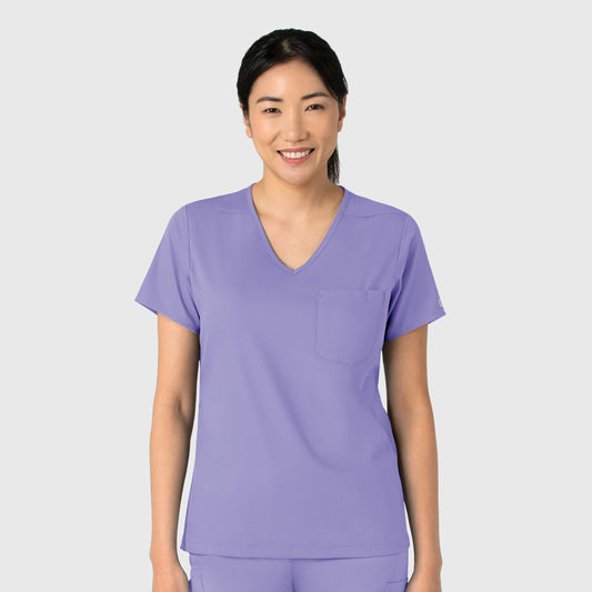 Boundless 6151 Tuck-In Scrub Top Iris Purple Model Image Front | Wink