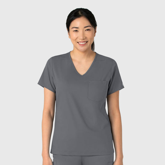 Boundless 6151 Tuck-In Scrub Top Pewter Model Image Front | Wink