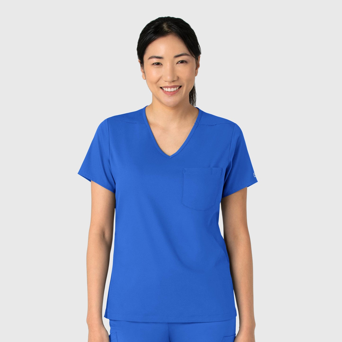 Boundless 6151 Tuck-In Scrub Top Royal Model Image Front | Wink