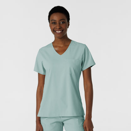 Boundless 6151 Tuck-In Scrub Top Sky Blue Model Image Front | Wink